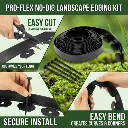 5cm Lawn Edging With Plastic Pegs
