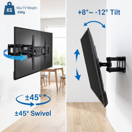 Swivels Tilts TV Wall Mount for 26-65 Inch