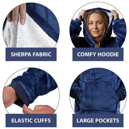 Long Plush Oversized Hoodie Blanket