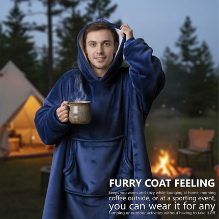 Long Plush Oversized Hoodie Blanket