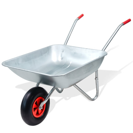 65L Heavy Duty Wheelbarrow Metal Garden Cart with Pneumatic Tyre