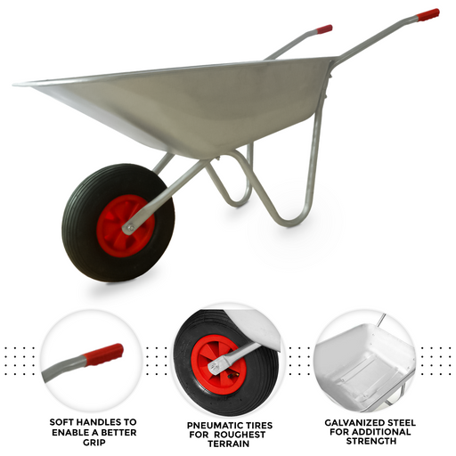 Galvanized wheelbarrow on sale