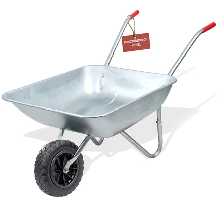 65L Heavy Duty Wheelbarrow with Puncture Proof Wheel