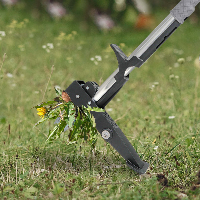 Weed Puller Hand Tool with 4 Claws & Foot Pedal for Root Removal