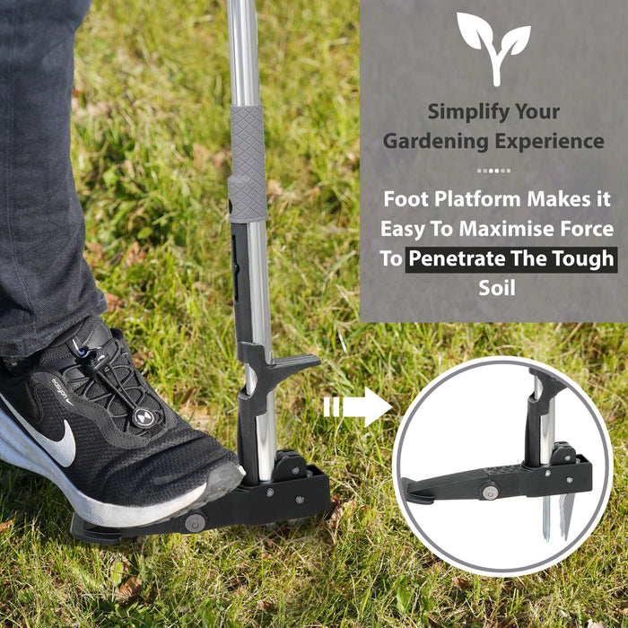 Weed Puller Hand Tool with 4 Claws & Foot Pedal for Root Removal