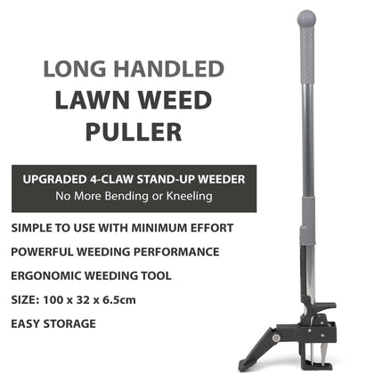 Weed Puller Hand Tool with 4 Claws & Foot Pedal for Root Removal