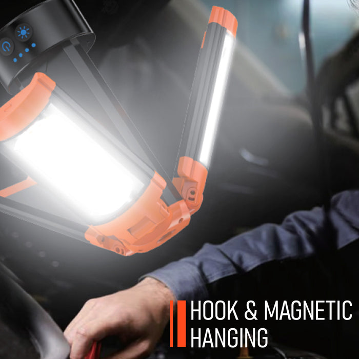 Adjustable angles for LED work light – 180° vertical and 270° horizontal rotation for perfect UK lighting