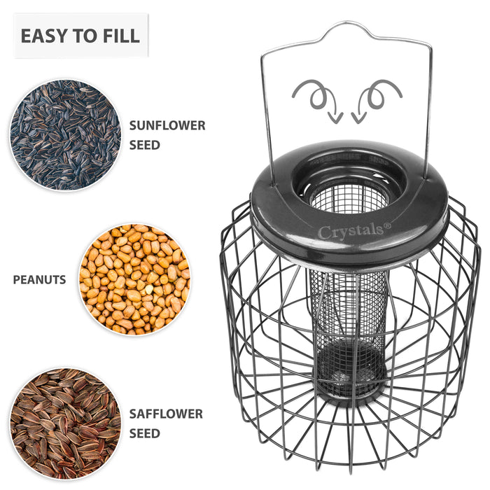 Anti squirrel wild bird peanut feeder with locking lid