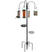 Bird feeder station showing all included parts for easy UK garden assembly.