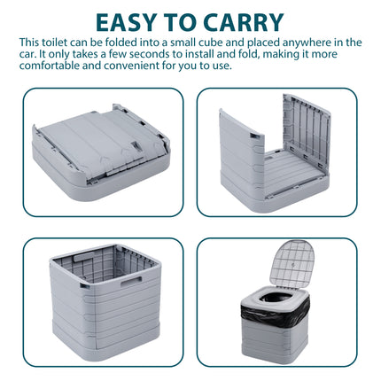 24L camping toilet set including 20 disposable waste bags