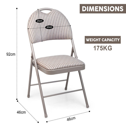 High Back Metal Folding Padded Fabric Chair