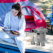 Compact electric air pump for outdoor gear, camping, and travel