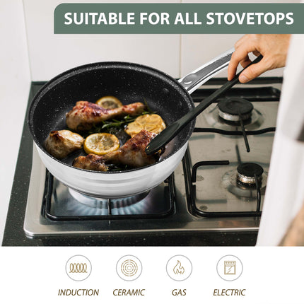 Complete 12-piece stainless steel cookware collection with lids for UK kitchens