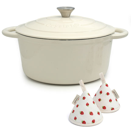 5L Dutch Oven Cast Iron Dish Pot With Lid