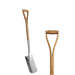 Reinforced double riveted socket for enhanced strength and durability of the 102cm stainless steel garden spade.