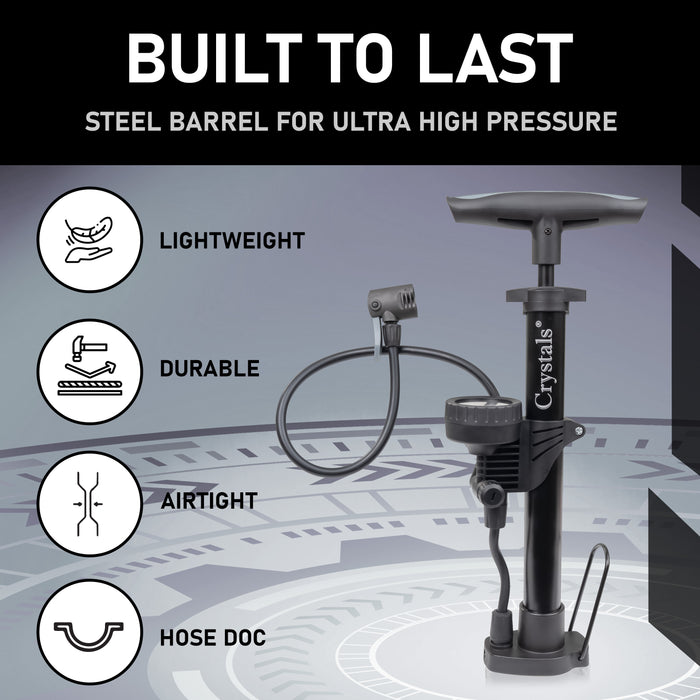 Dual valve bike pump suitable for Presta and Schrader tyres UK