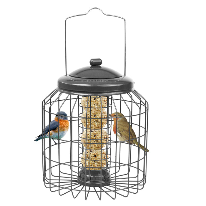 Durable fatball bird feeder in gunmetal for garden birds