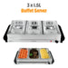 Stainless steel base of the Electric Buffet Server doubles as a hot plate for warming plates and small serving dishes.