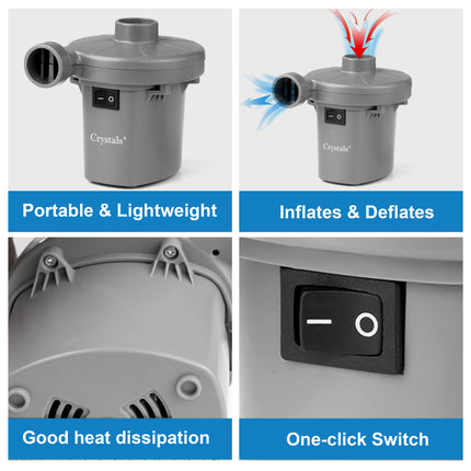 Electric pump inflator for beach toys, airbeds, and inflatable items