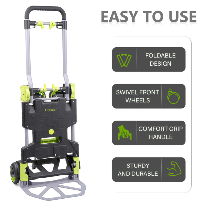 Foldable hand truck trolley for moving deliveries and boxes