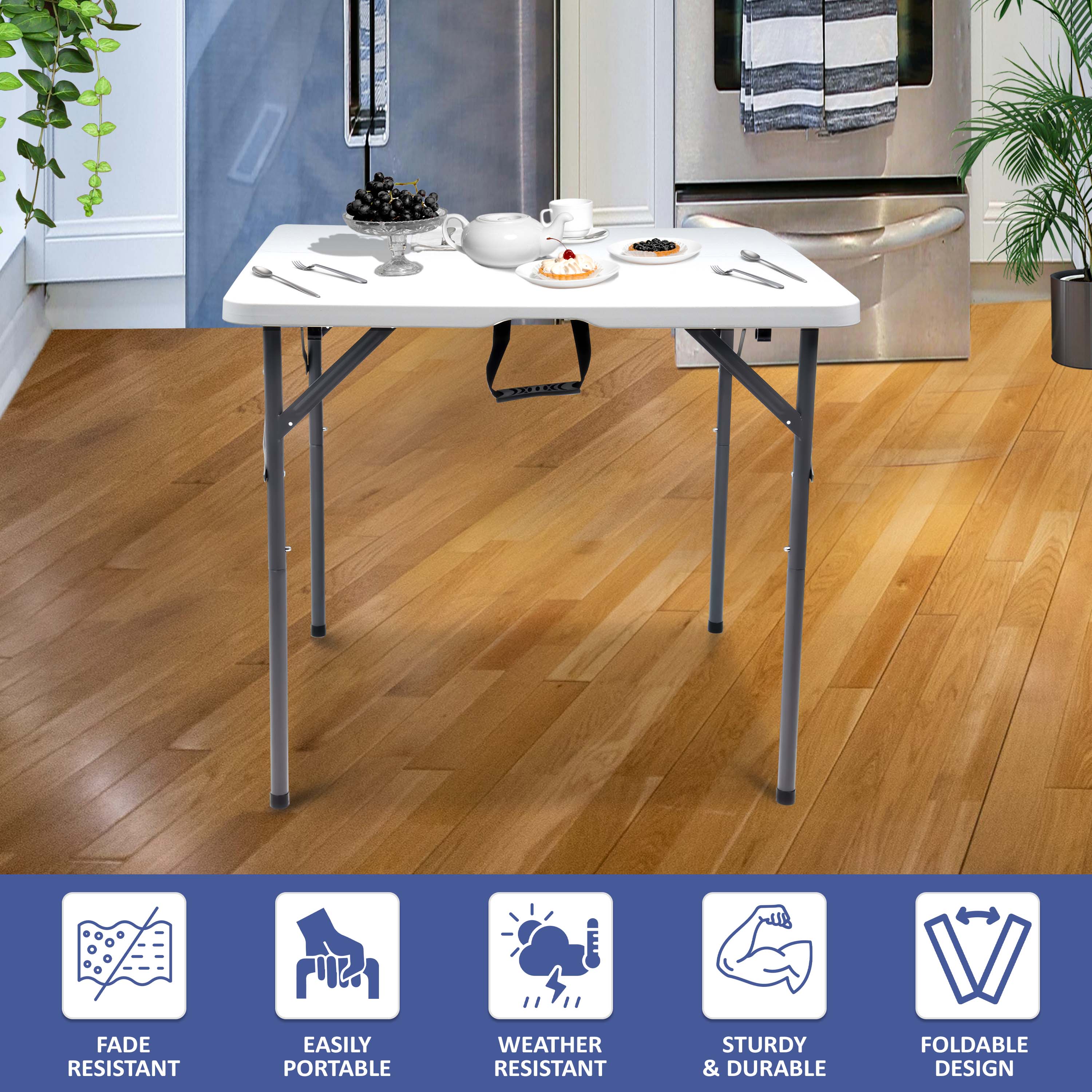 Portable Square Table Portable Foldable Square Table for Outdoor, BBQ, and Picnic Use UK ...