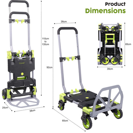 Compact sack truck that converts into platform trolley