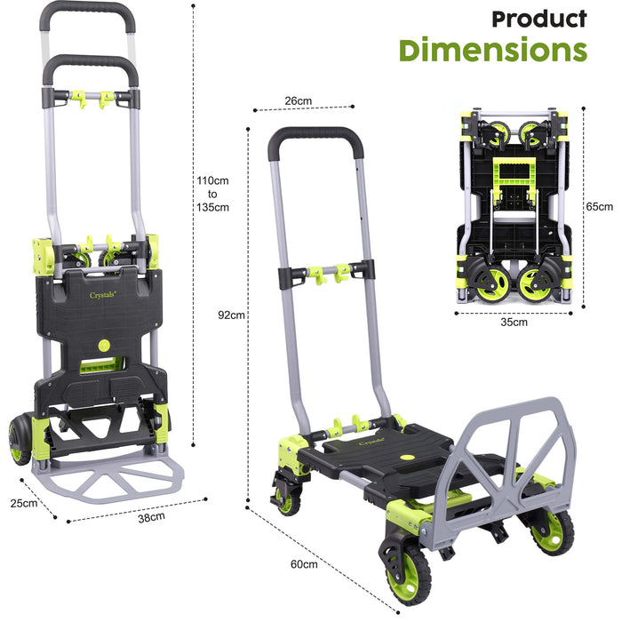 Compact sack truck that converts into platform trolley
