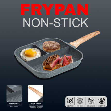 3 in 1 frying pan for cooking English breakfast in one go