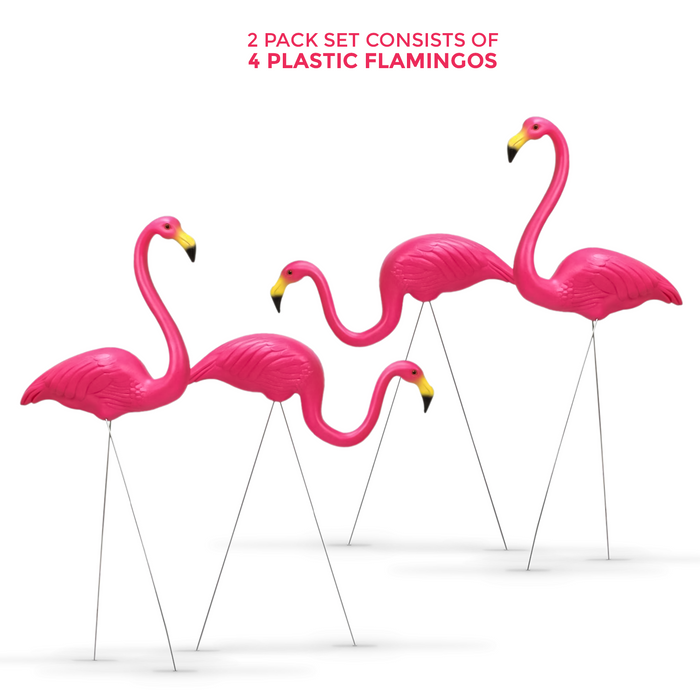Pink flamingo decorations suitable for garden parties and events.