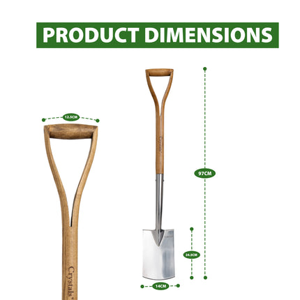 Closeup of Traditional Hardwood Wishbone Handle on UK Garden Spade