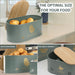 3-piece grey metal vegetable storage tin set for potatoes and onions with bamboo lids.