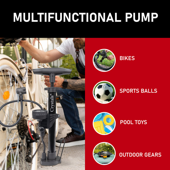 Hand air pump for bike tyres and sports balls in UK