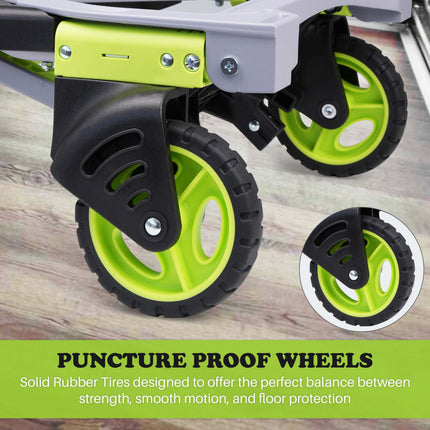 Dual position hand trolley for upright and flat use