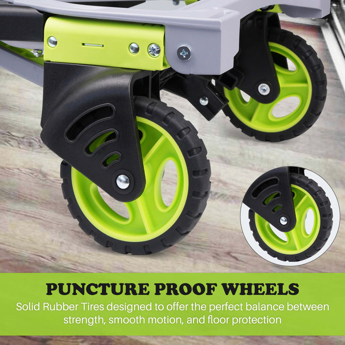 Dual position hand trolley for upright and flat use