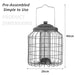 Hanging peanut feeder for wild birds in gun metal finish