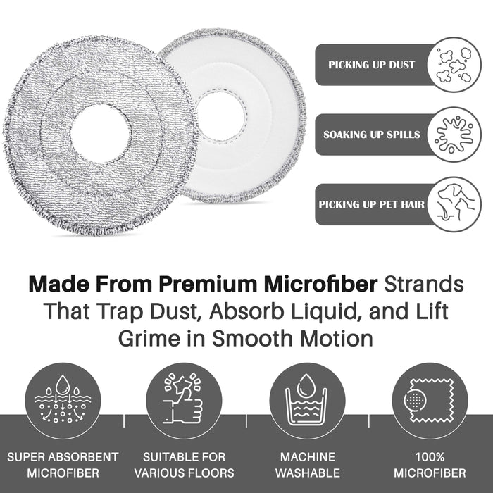 Heavy-duty round microfiber mop refills for everyday floor cleaning