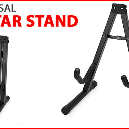 High-Quality Metal Folding A-Frame Guitar Stand with Reinforced Joints for Durability