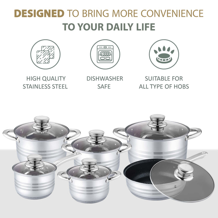 Stainless steel casserole pots compatible with induction hobs