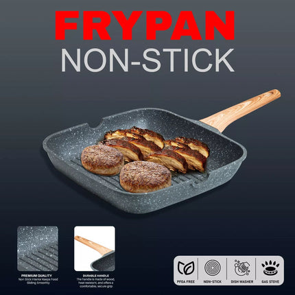Lightweight non stick frying pan with hanging hole for space-saving storage