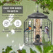 Metal bird feeder for wild garden birds in the UK