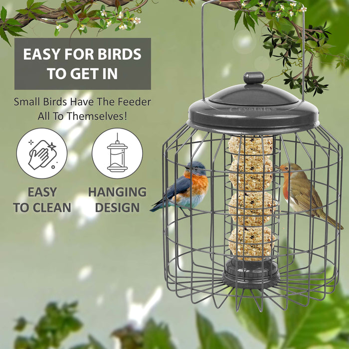  Outdoor metal fatball feeder for wild garden birds UK