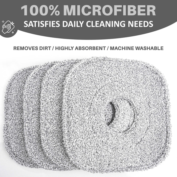 Reusable square mop pads replacement set of 4 for hard floors