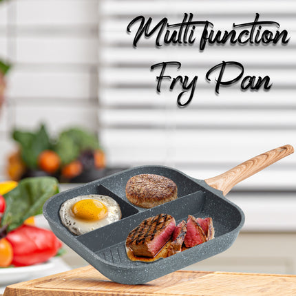 Non stick multi section frying pan ideal for full English breakfast