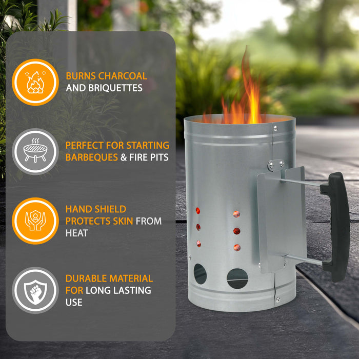 Portable BBQ Chimney Starter – Compact Design for UK Grilling & Outdoor Use