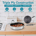 Premium non stick frying pan with glass lid for ceramic hob use