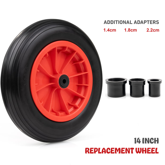 PU Red Puncture Proof Wheelbarrow Wheel 3.50-4.00/8