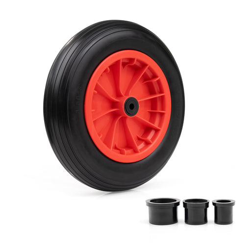 PU Red 14 Inch Puncture Proof Wheelbarrow Wheel 3.50-4.00/8