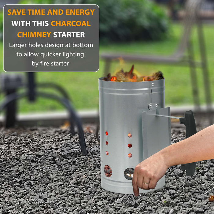Quick Ignition BBQ Chimney Starter – Perfect for UK BBQ Grills & Fire Pits