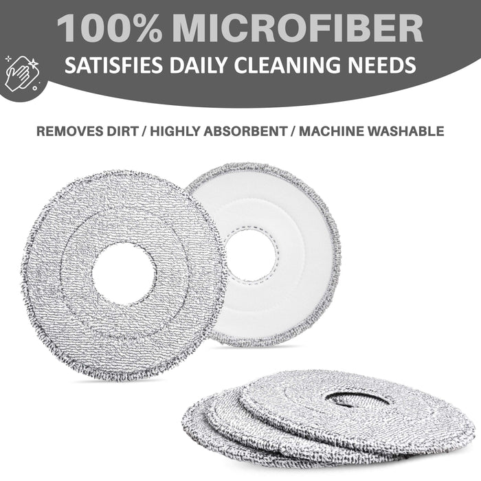 Round replacement mop heads compatible with most spin mop systems