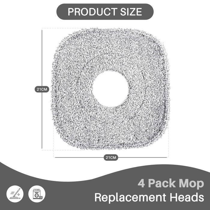 Square microfiber replacement mop heads for floor cleaning